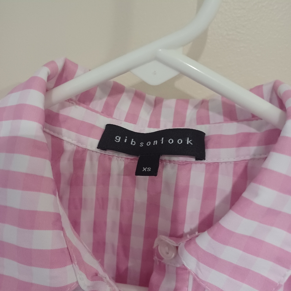 Classic Pink and White Gingham Button Down Shirt - Picture 2 of 5